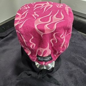 SCHAMPA PINK FLAMES SKULL CAP BIKER